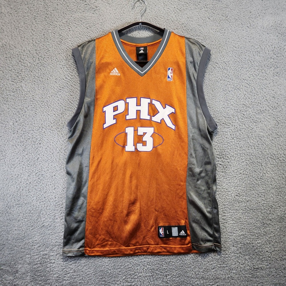 Vintage Steve Nash Phoenix Suns Adidas Basketball Jersey Size L #13 100% Nylon